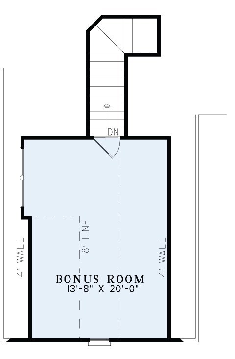 House Plan NDG 1335 Upper Floor/Bonus Room