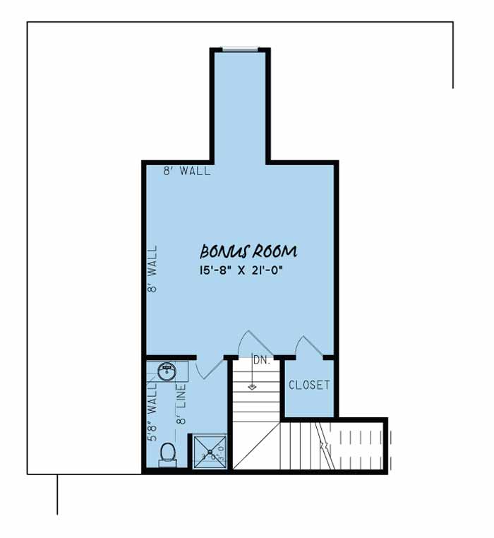 House Plan MEN 5027 Upper Floor/Bonus Room