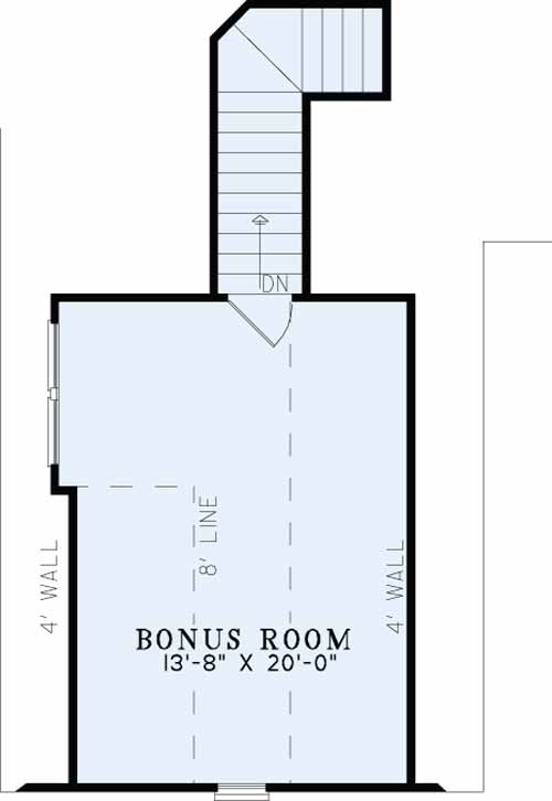 House Plan NDG1219B Upper Floor/Bonus Room
