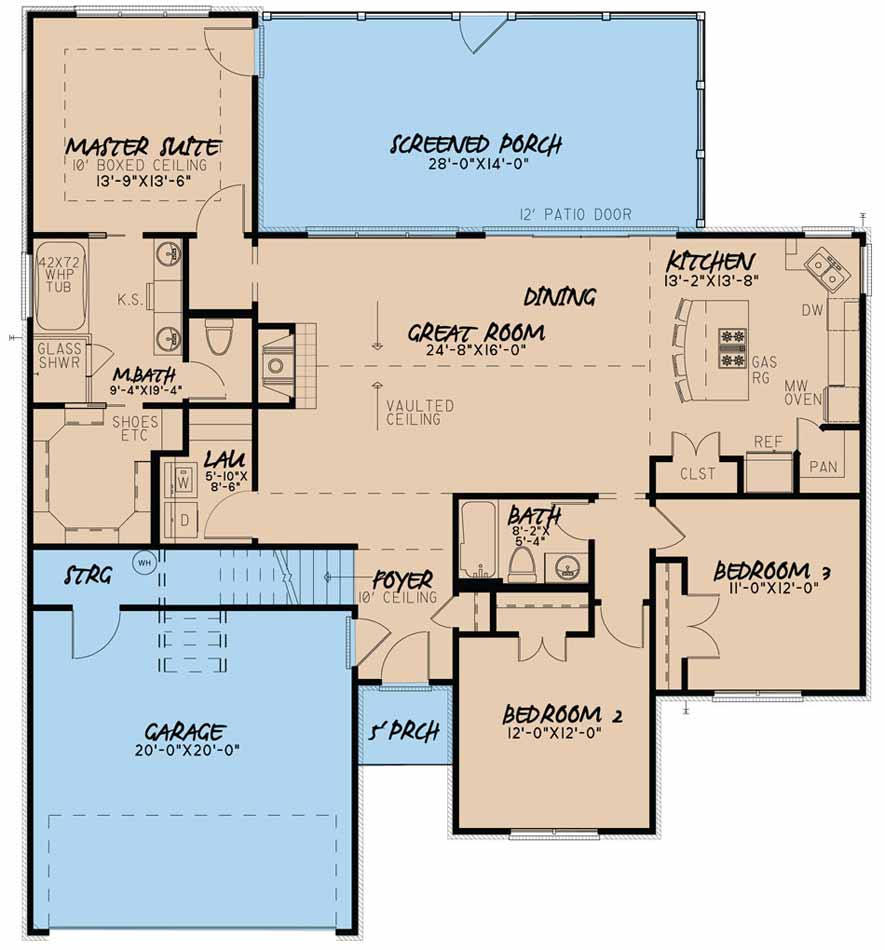 House Plan MEN 5040 Main Floor