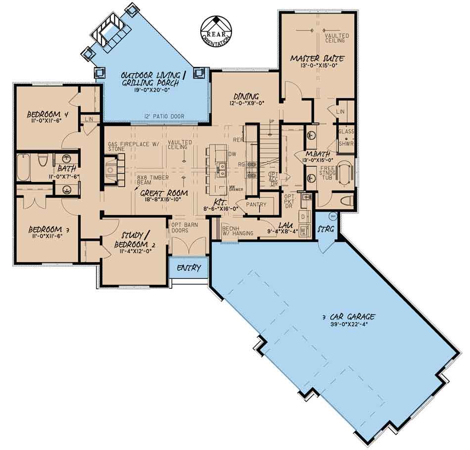 House Plan MEN 5080 Main Floor