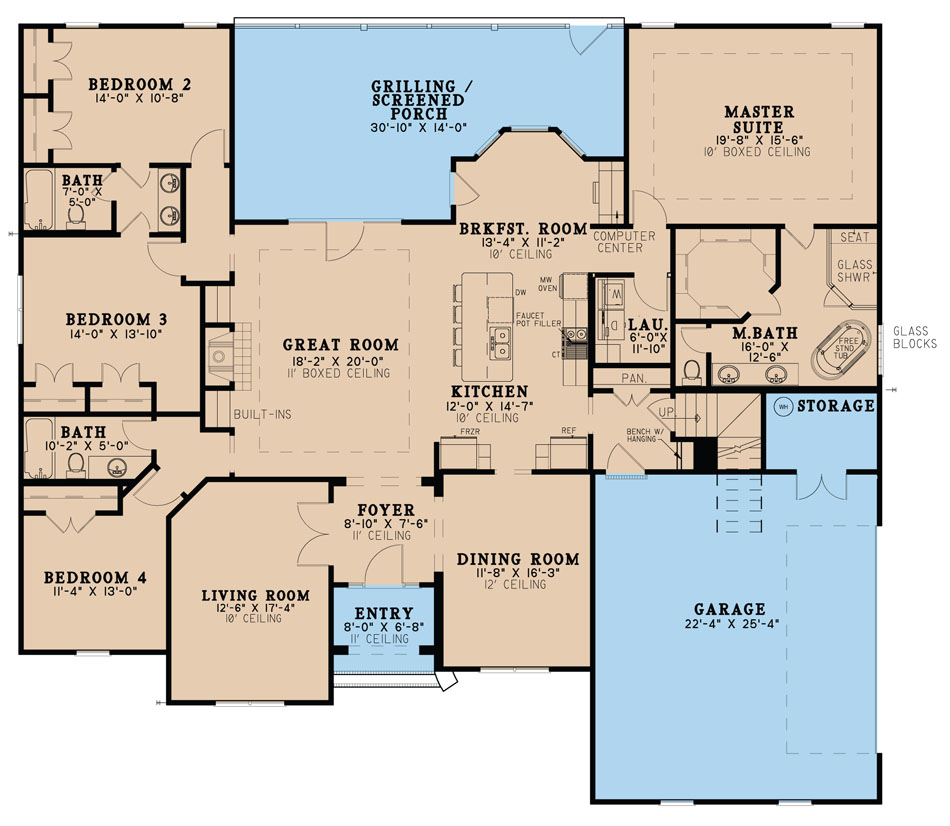 House Plan MEN 5011 Main Floor
