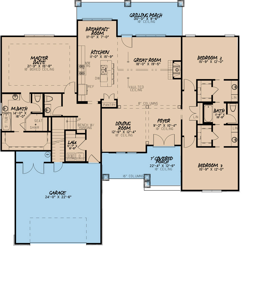 House Plan MEN 5128 Main Floor