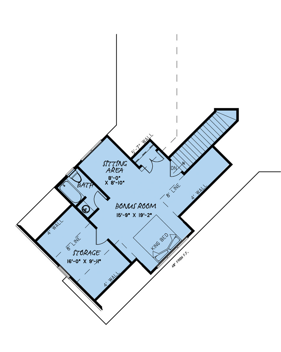 House Plan MEN 5180 Upper Floor/Bonus Room