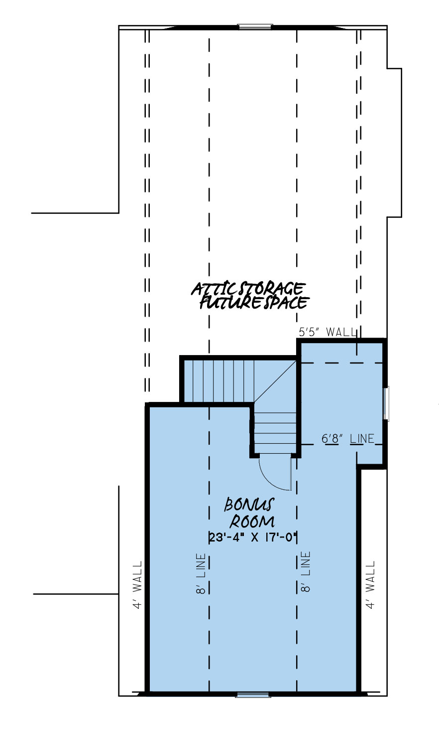 House Plan MEN 5232 Upper Floor/Bonus Room