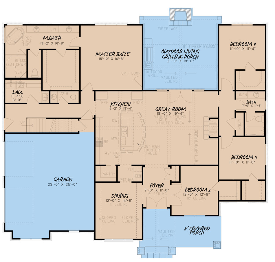 House Plan MEN 5057 Main Floor