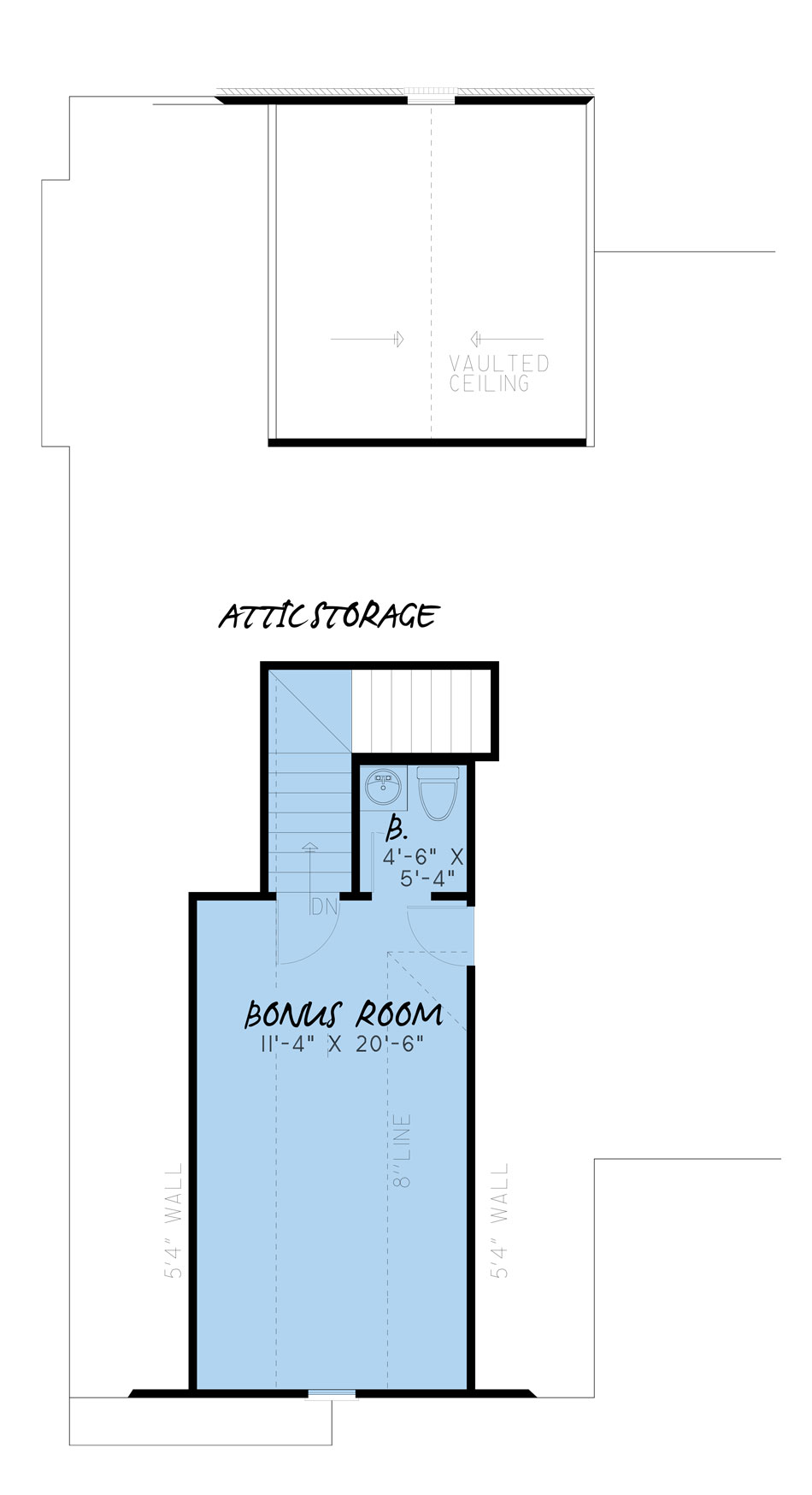 House Plan MEN 5242 Upper Floor/Bonus Room