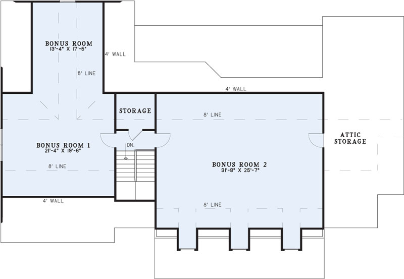 House Plan NDG 646 Upper Floor/Bonus Room