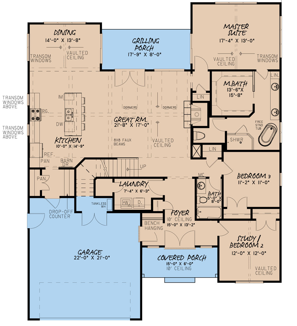 House Plan MEN 5245 Main Floor