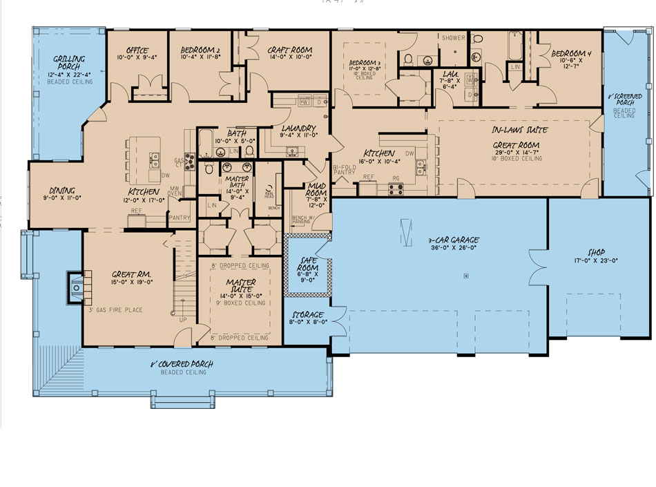 House Plan MEN 5185 Main Floor