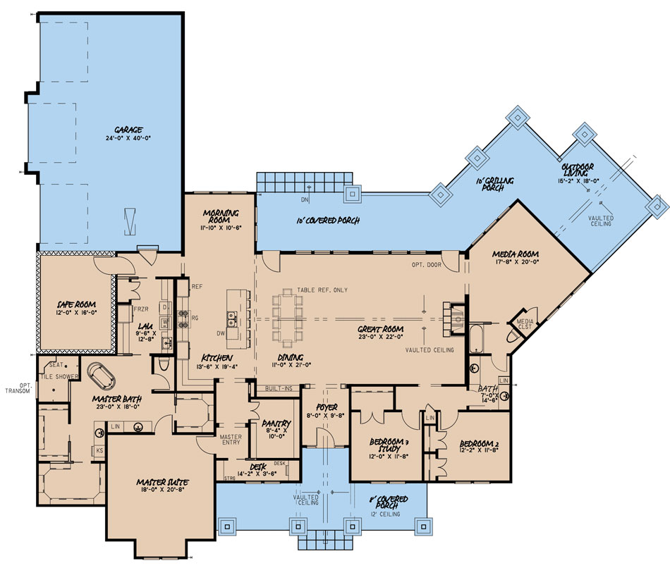 House Plan MEN 5101 Main Floor