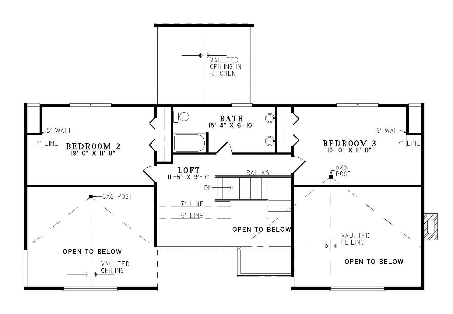 House Plan B1063 Upper Floor