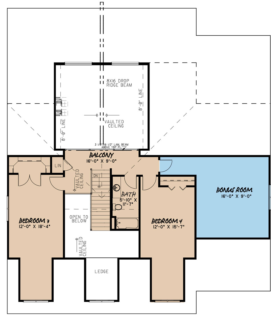 House Plan MEN 5200 Upper Floor