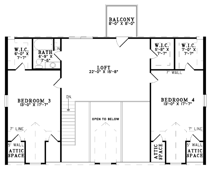 House Plan NDG B1049 Upper Floor