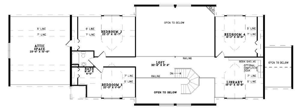 House Plan NDG B1047 Upper Floor