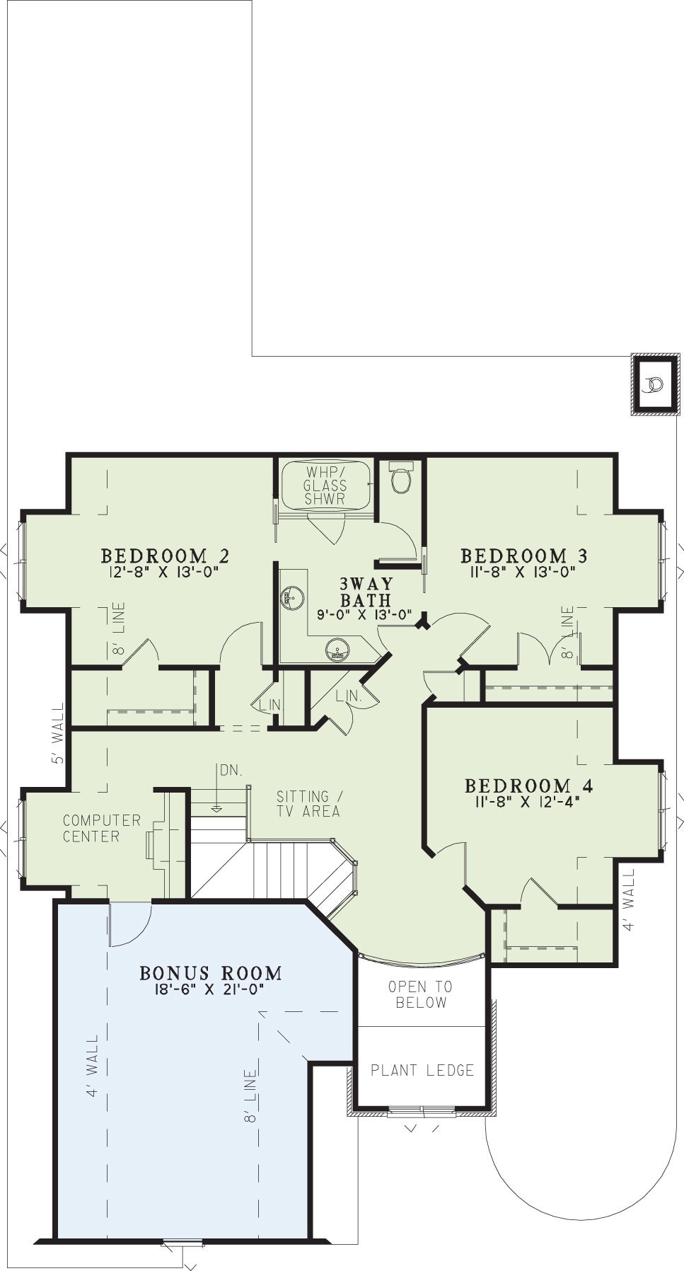 House Plan NDG 1184 Upper Floor