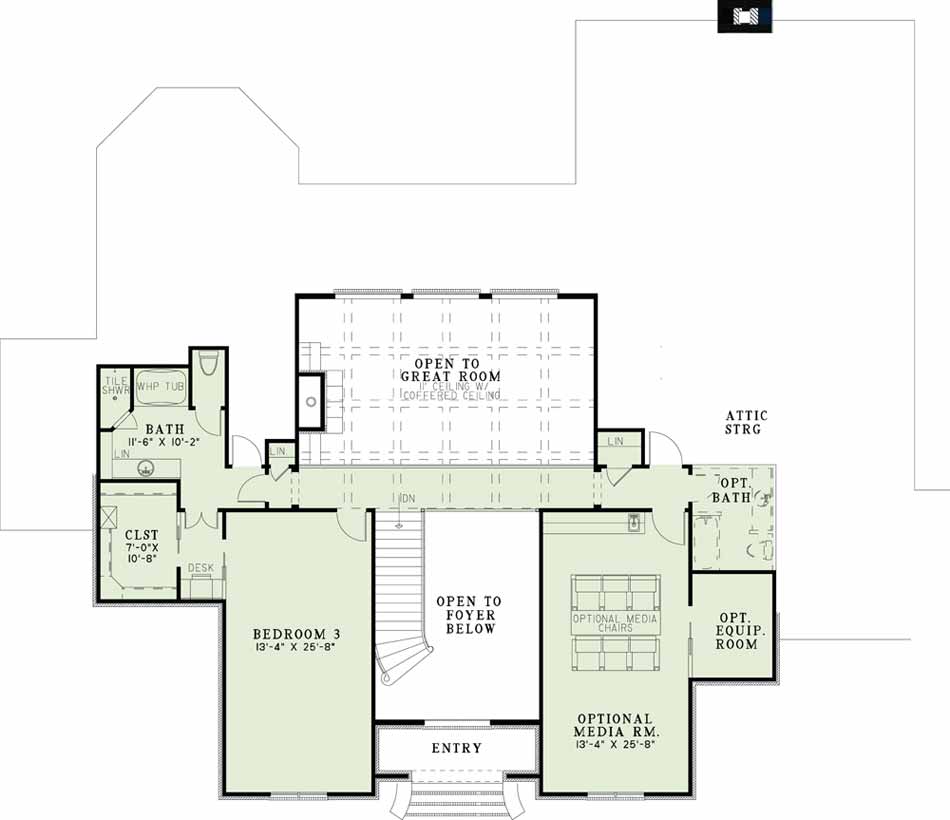 House Plan NDG 1390 Upper Floor