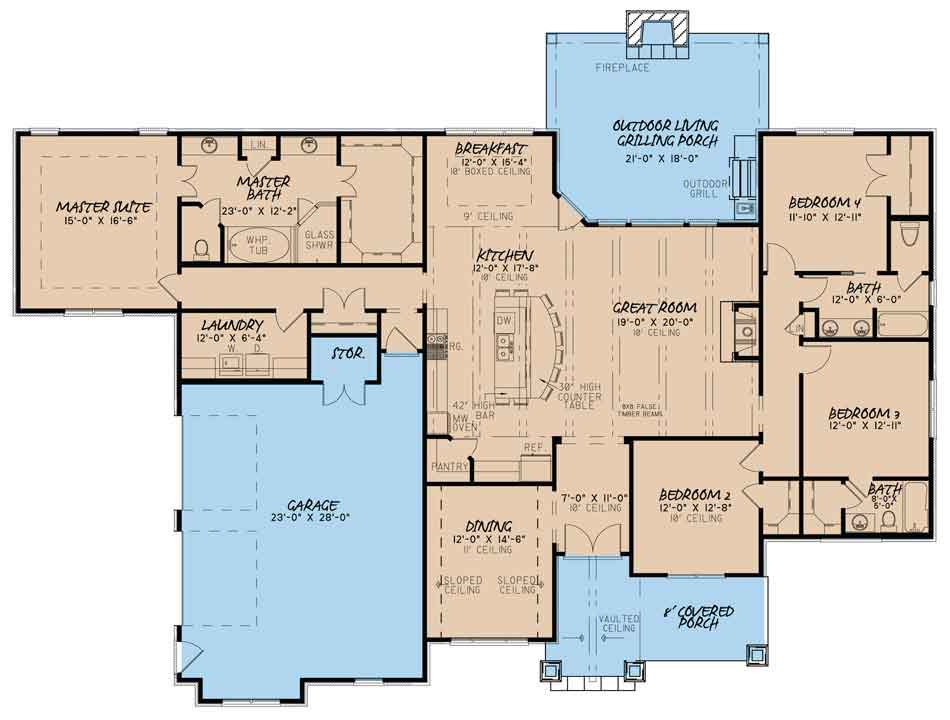 House Plan MEN 5026 Main Floor