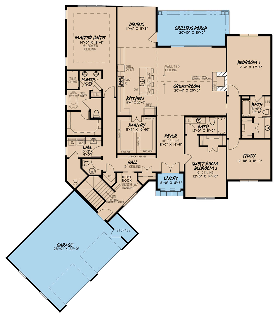 House Plan MEN 5206 Main Floor