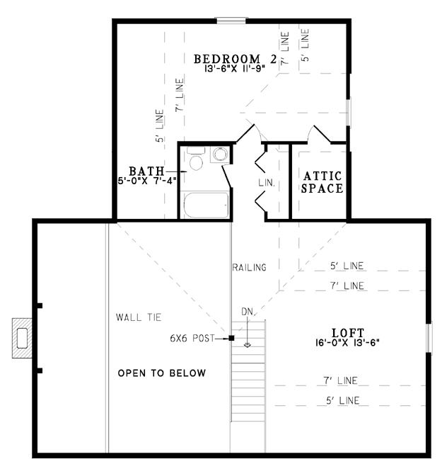 House Plan NDG B1040 Upper Floor