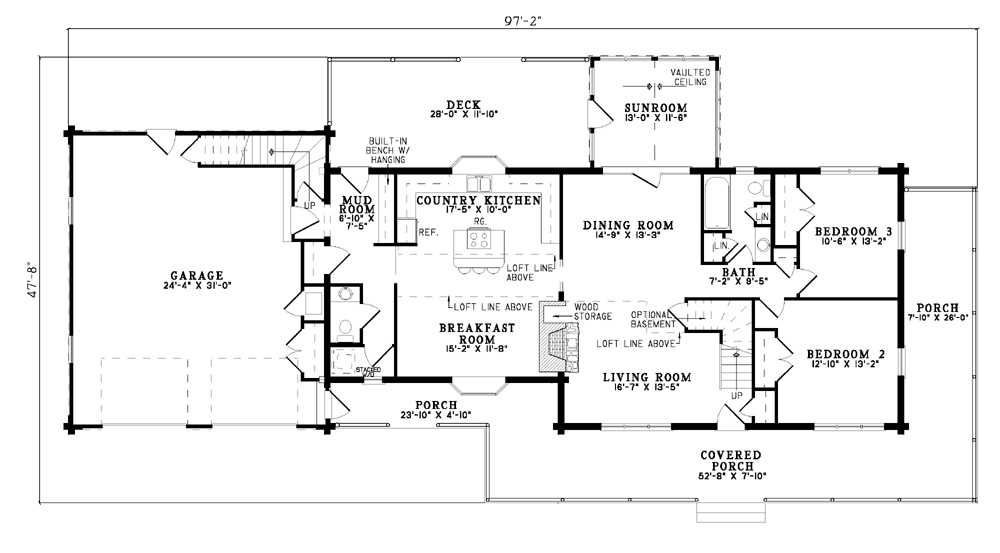 House Plan B1034 Main Floor