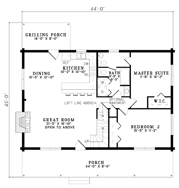 House Plan NDG B1031 Main Floor