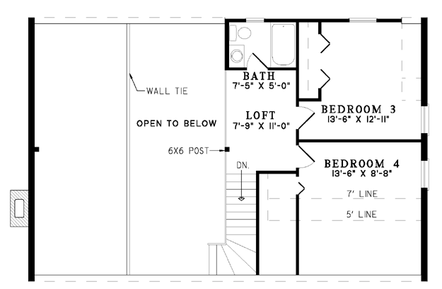 House Plan NDG B1031 Upper Floor