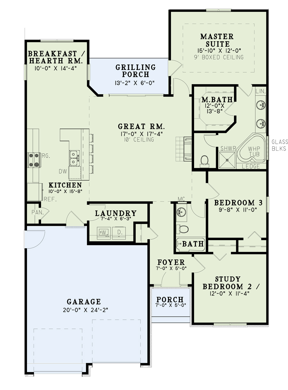 House Plan 1656 Eastern Falls, Traditional House Plan House Plan 1656 Eastern Falls is a traditional house plan that features classic architectural elements such as a gabled roof, symmetrical facade, and a covered front porch. Inside, the layout is designed for comfortable everyday living with an open concept kitchen and living area, three bedrooms, and a spacious master suite.
