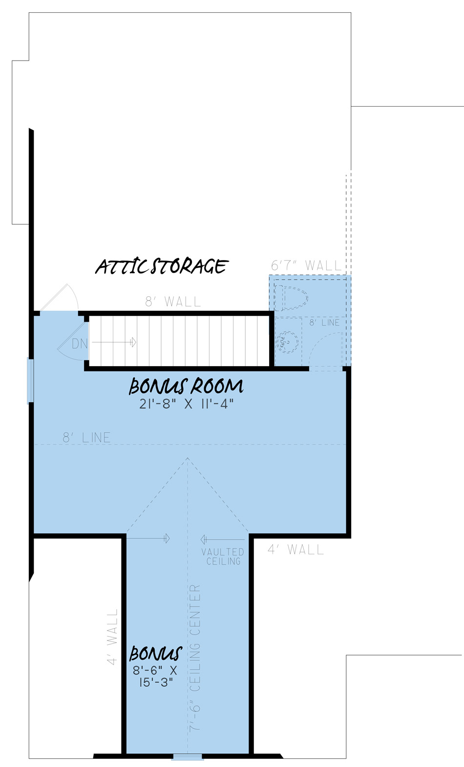 House Plan MEN 5194 Upper Floor/Bonus Room