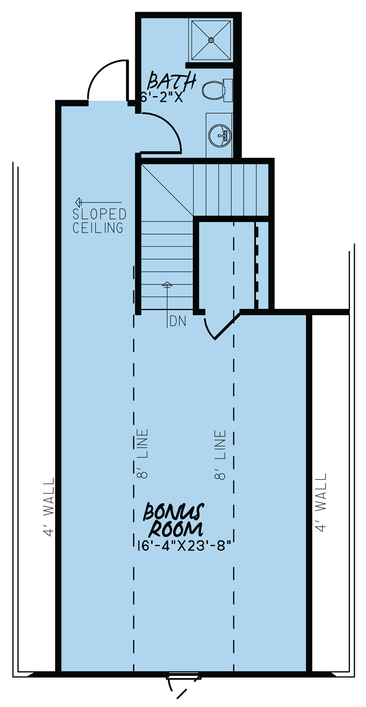 House Plan MEN 5149 Upper Floor/Bonus Room