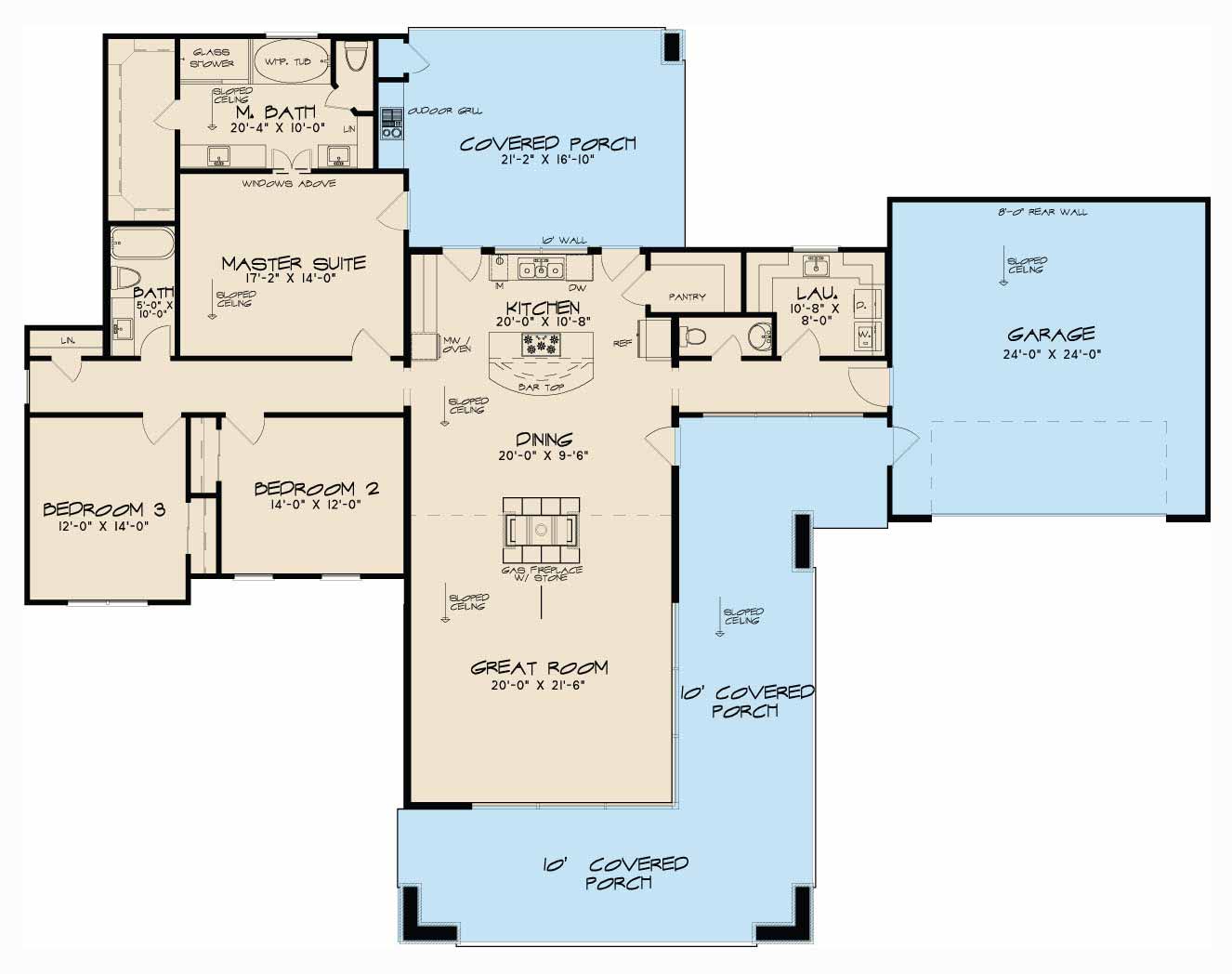 House Plan MEN 5001 Main Floor
