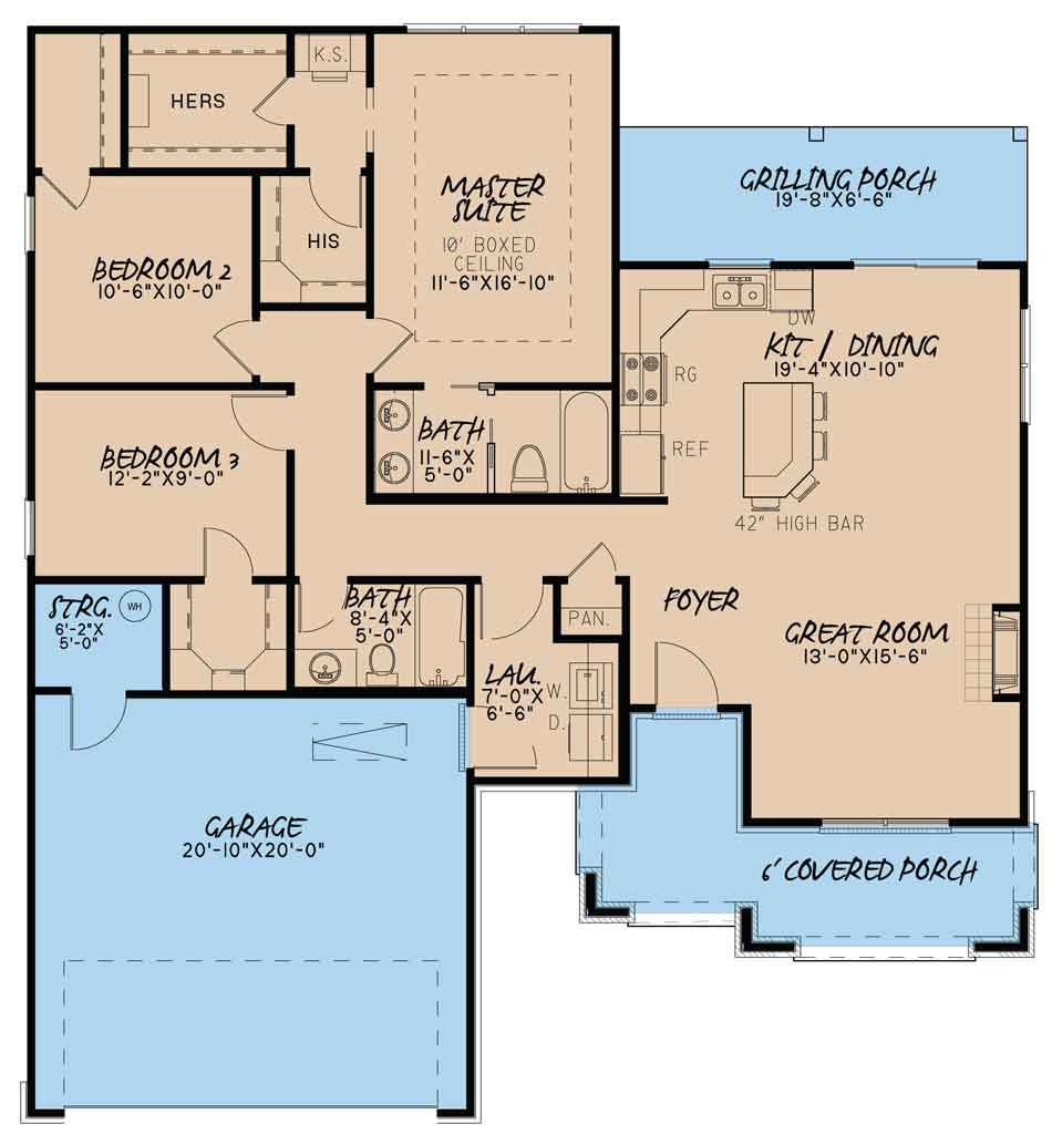 House Plan MEN 5077 Main Floor