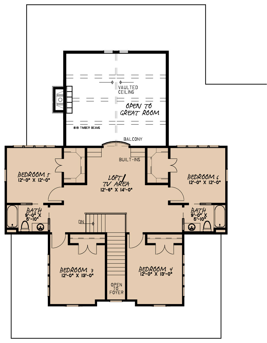 House Plan MEN 5230 Upper Floor