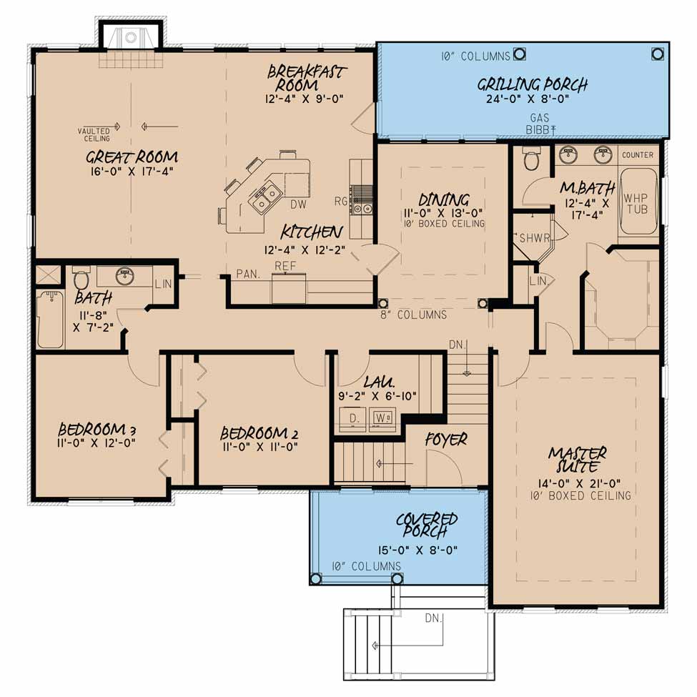 House Plan MEN 5017 Main Floor