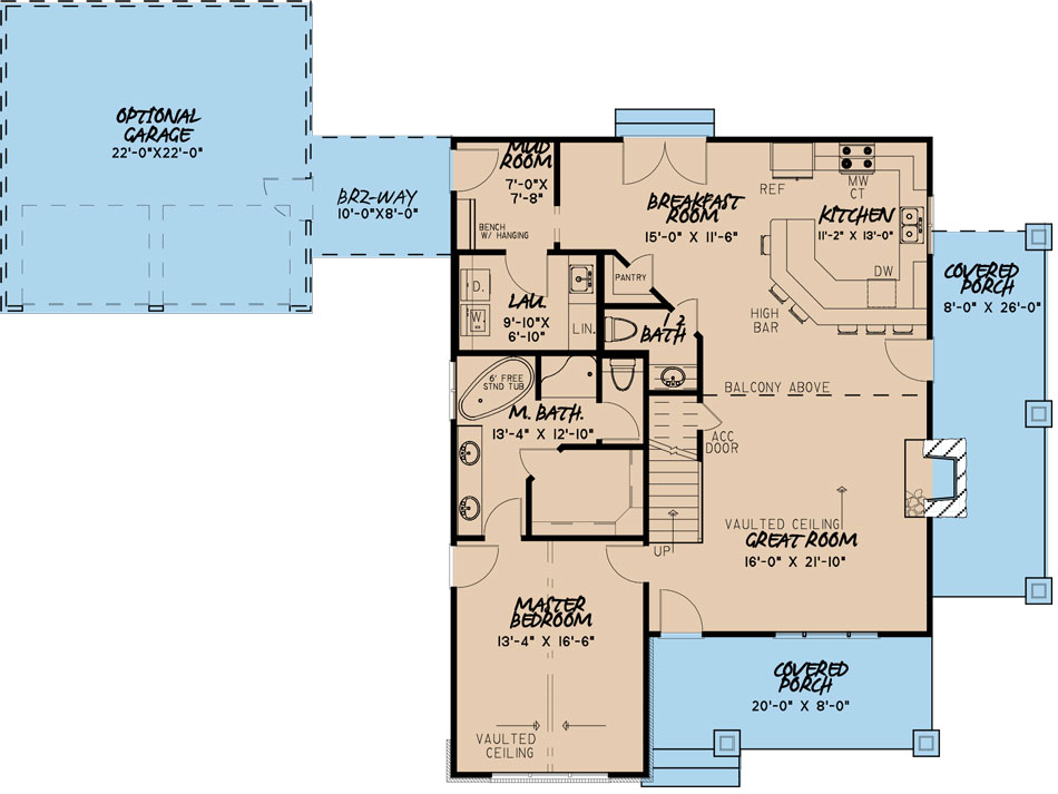 House Plan MEN 5204 Main Floor