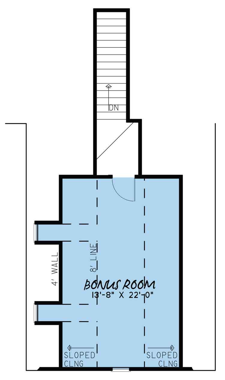 House Plan MEN 5139 Upper Floor/Bonus Room