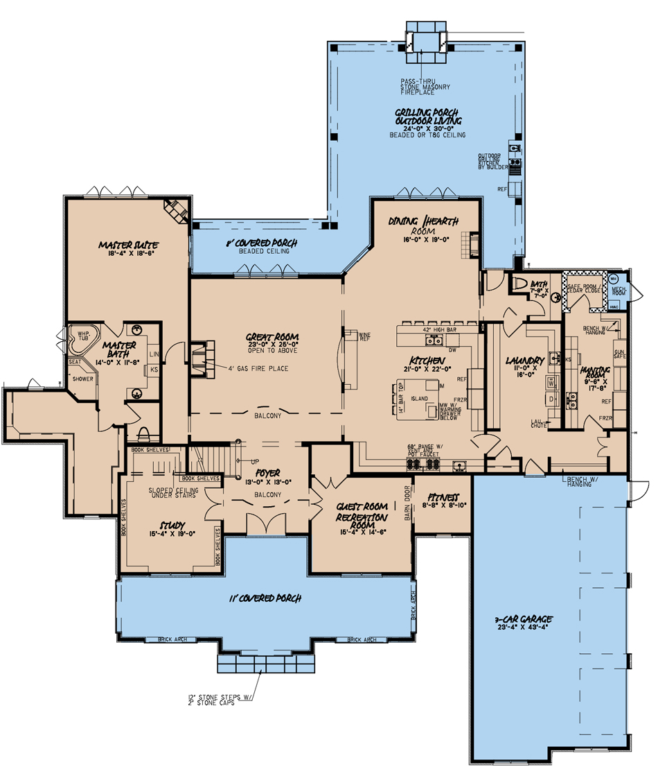 House Plan MEN 5205 Main Floor