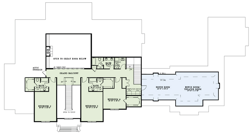 House Plan NDG 1338 Upper Floor