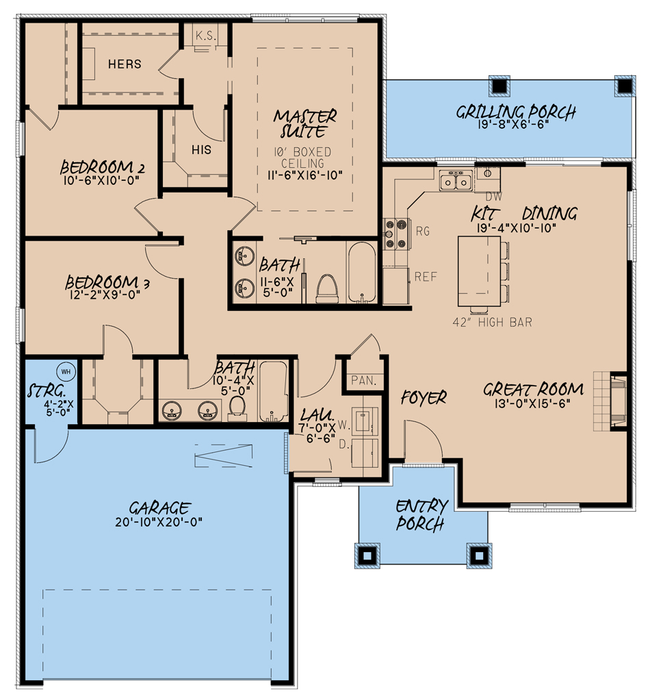 House Plan MEN 5226 Main Floor