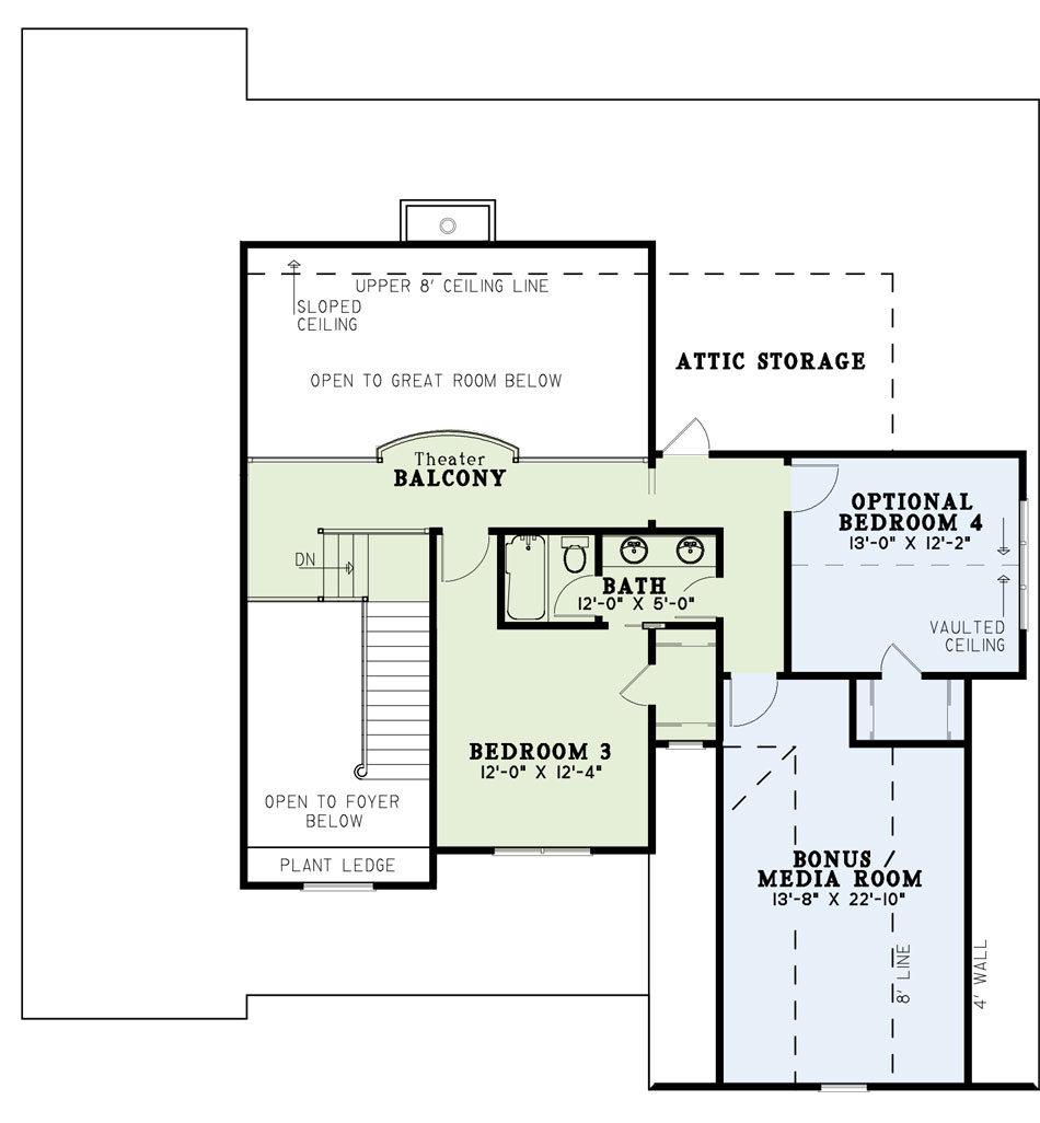 House Plan NDG 1670 Upper Floor