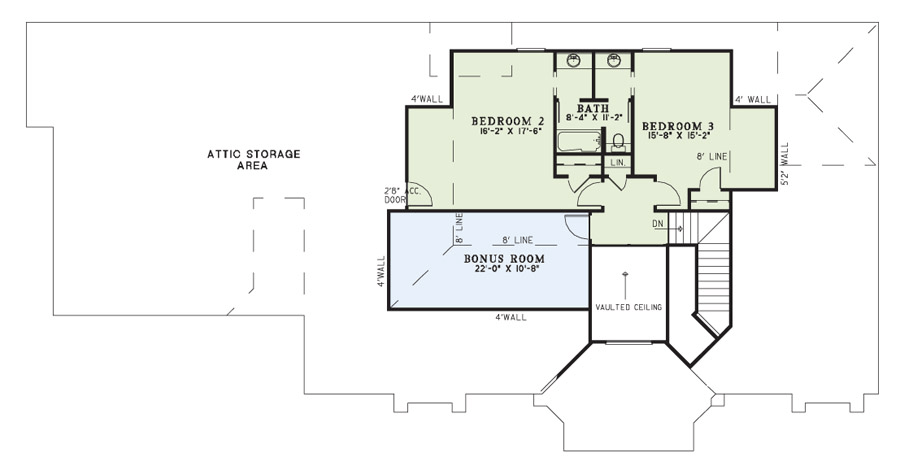 House Plan NDG1153 Upper Floor
