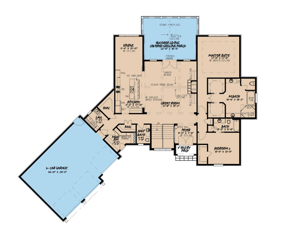 House Plan MEN 5045 Main Floor