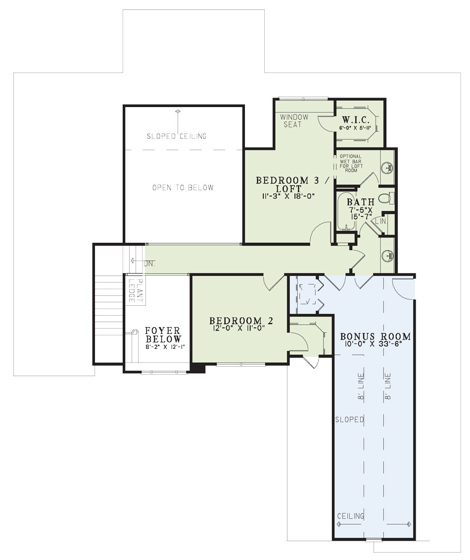 House Plan NDBG 954 Upper Floor
