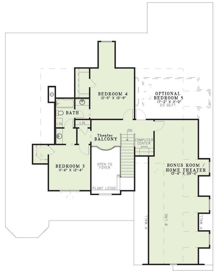 House Plan NDG 957B Upper Floor