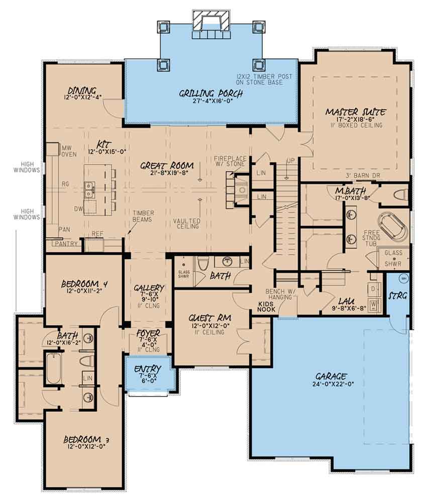 House Plan MEN5073 Main Floor