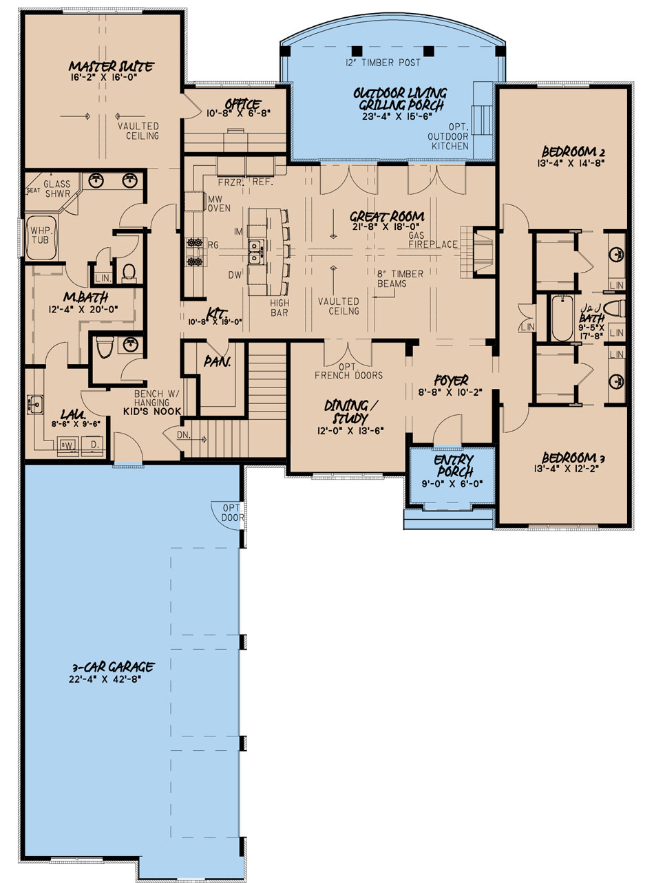 House Plan MEN 5002 Main Floor