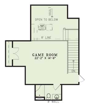 House Plan NDG 209 Upper Floor/Game Room