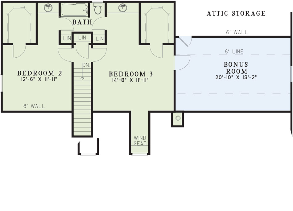 House Plan NDG 389B Upper Floor
