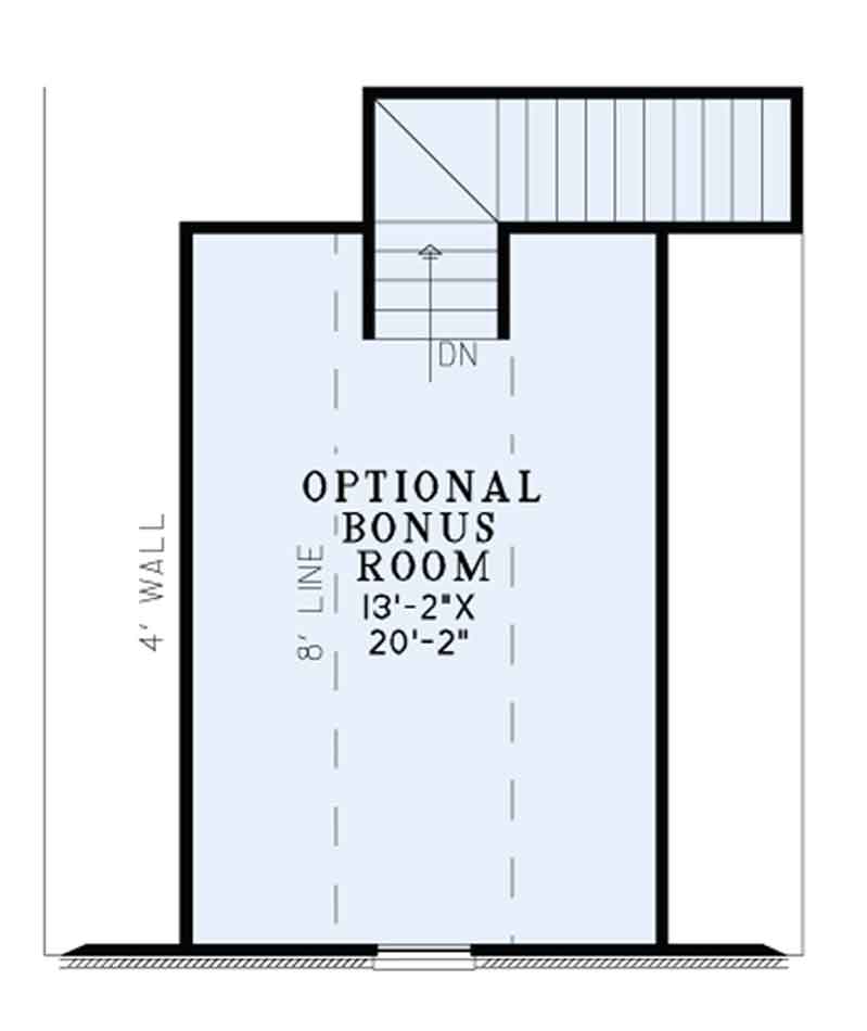 House Plan NDG 1387 Upper Floor/Bonus Room