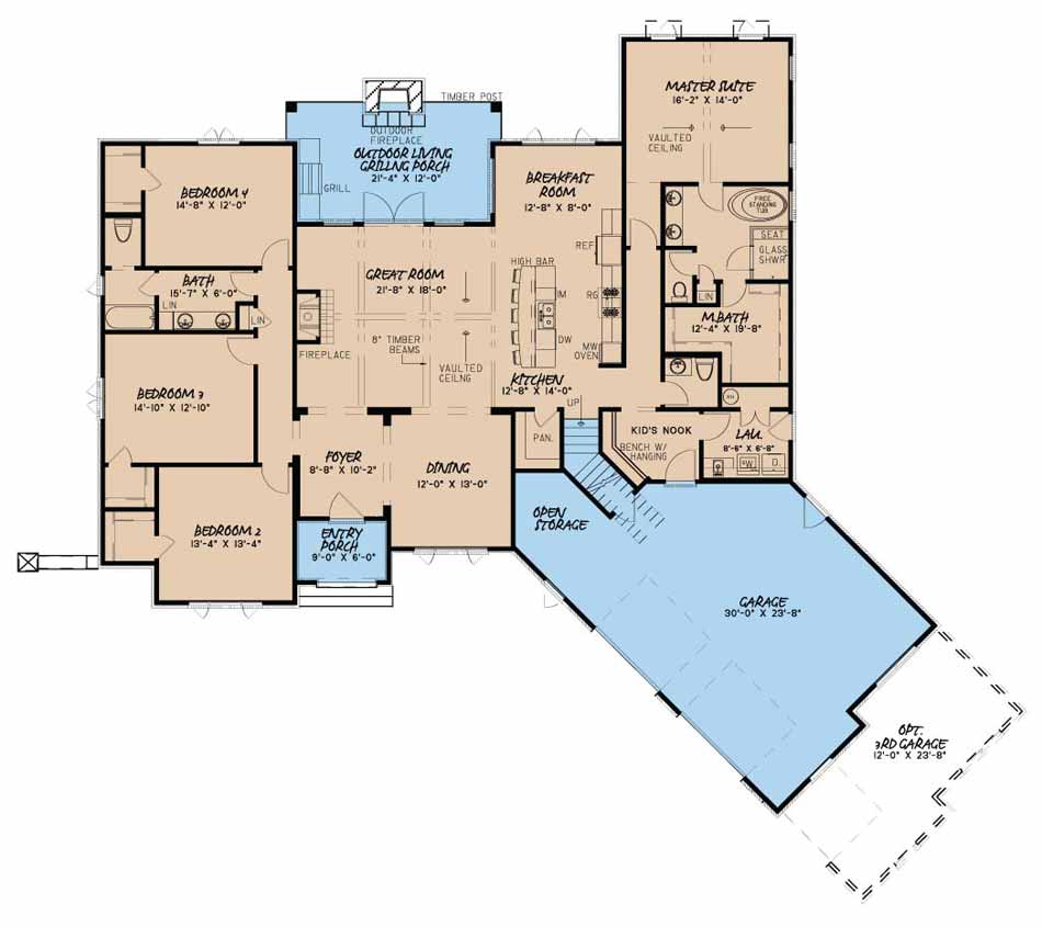 House Plan MEN 5013 Main Floor